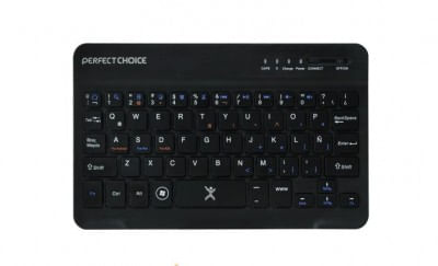 Teclado PERFECT CHOICE Negro, Inalámbrico, Bluetooth