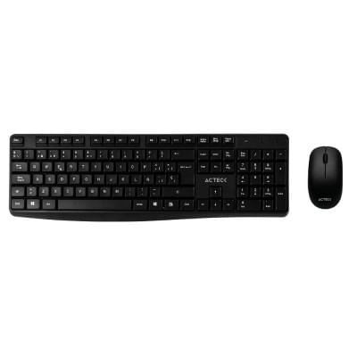 Kit Inalámbrico ACTECK KT25 - Estándar, Negro, Conectividad: Inalámbrica, Teclas: 105, 2 botones + scroll