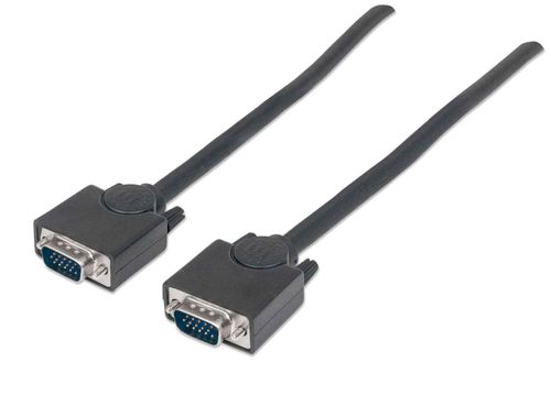 Cable VGA - HD15 MANHATTAN - 1, 8 m, VGA (D-Sub), VGA (D-Sub), Macho/Macho, Negro