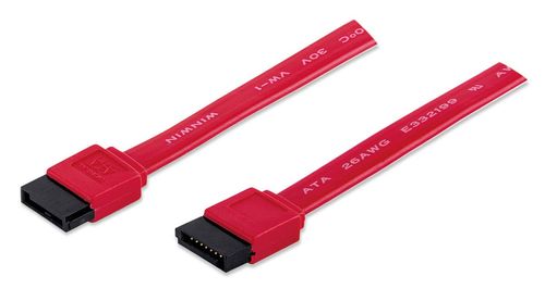340700 Cable de datos SATA - 7 pines macho a macho, 50 cm, Rojo