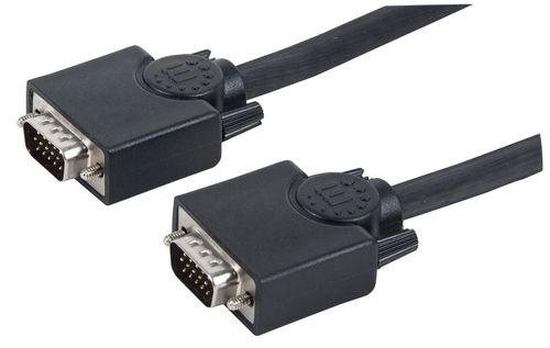 Cable VGA - HD15 MANHATTAN - 15 m, VGA (D-Sub), VGA (D-Sub), Macho/Macho, Negro