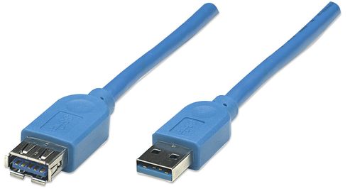 Cable de Extensión USB de Súper Velocidad  (322379) Manhattan  USB 3.2 Gen 1 - A Macho / A  Hembra, soporta velocidades de hasta 5 Gbps