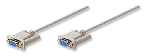 Cable-serial---DB9---RS232---Null-Modem-MANHATTAN---1-8-m-DB9-DB9-Gris-Hembra-hembra