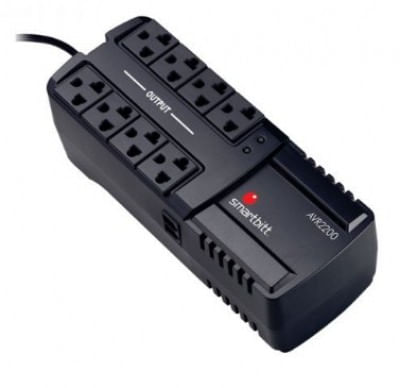 Regulador-SMARTBITT-SBAVR2200---8-Negro-Hogar-y-Oficina-2200-VA-1100-W