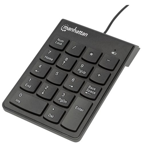 Teclado MANHATTAN - USB, Numérico, Negro