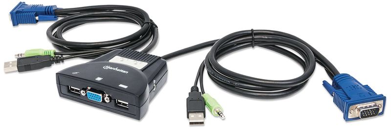 MUX-KVM-Mini-USB-2-1-con-Cables-Audio---MANHATTAN-Mini-Switch-KVM-de-2-puertos