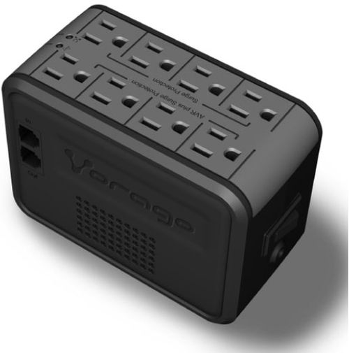 Vorago AVR-100 regulador de voltaje 8 salidas AC Negro