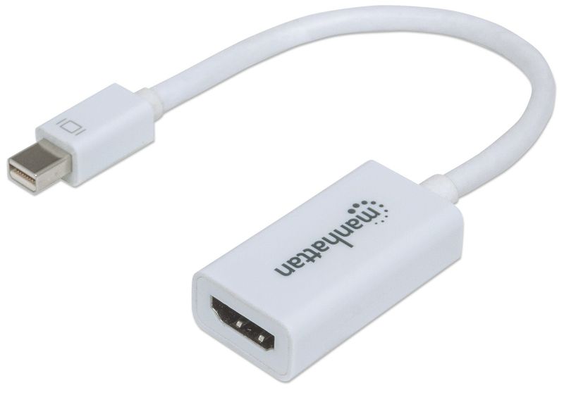 Adaptador-Displayport---HDMI-MANHATTAN---HDMI-FM-mini-DisplayPort-M-Macho-hembra-Color-blanco