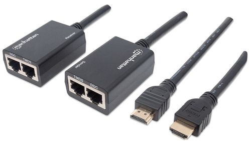 Extensor HDMI MANHATTAN 207386 - Negro, HDMI