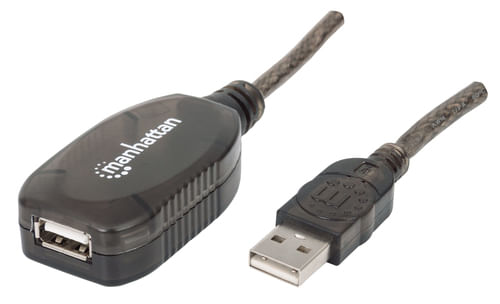 Cable-USB-MANHATTAN---20-m-USB-A-USB-A-Macho-hembra-Negro