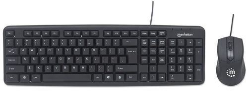 Kit de Mouse y Teclado 178464 MANHATTAN - Estándar, Negro, 1000 DPI