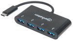 HUB-USB-C-MANHATTAN-162746---USB-C-Negro-4-puertos