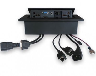 Caja-de-Mesa---RJ45-Cat-5e-HDMI-SVGA-USB-V2.0-3.5-mm-Nema-5-15R-Negro-BROBOTIX-005514N
