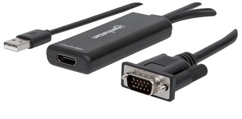 Convertidor VGA+Audio a HDMI MANHATTAN 152426 - Negro