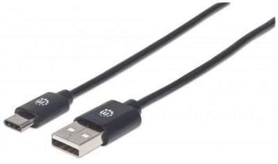 Cable USB C MANHATTAN 354929 - USB A, USB C, 2 m, Negro