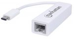 Adaptador-USB-Tipo-C-a-Red-MANHATTAN-507585---USB-C-Ethernet-Macho-hembra-Color-blanco-10-100-1000Mbps