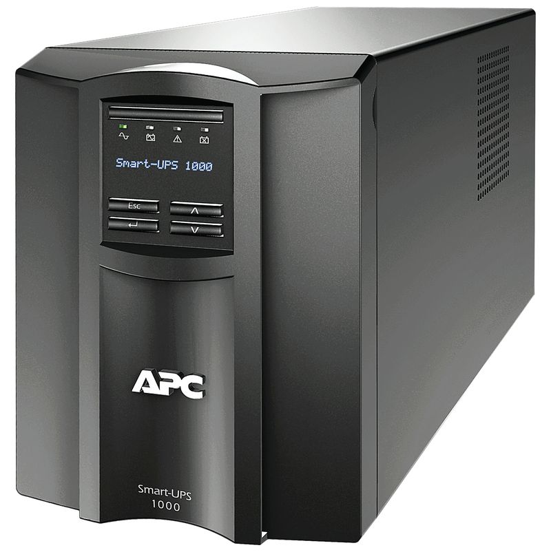 No-Break-Capacidad-1000VA---700watts-120v-8--APC-SMT1000C-1000-VA-700-W-3-h-Negro-Industrial-y-Oficina