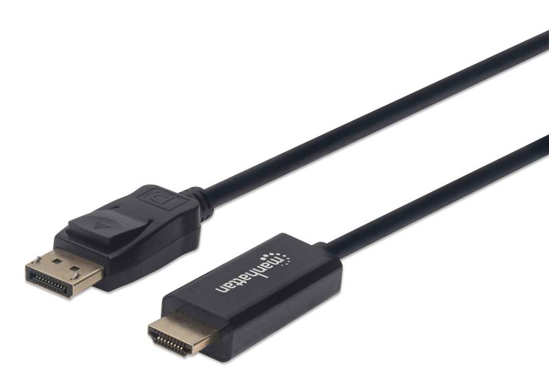 Cable-DisplayPort-a-HDMI-MANHATTAN-152662---1-m-DisplayPort-HDMI-Negro-Macho-Macho