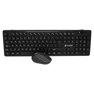 Kit Teclado y Mouse Naceb TechYESlogy NA-0123 - 104 teclas, Negro, 8 - 10 mts