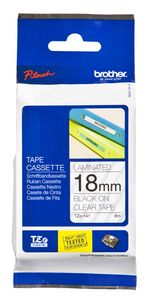 Etiqueta-clara-continua-laminada-Brother-TZE141---de-18-mm-de-ancho-x-8-mts-de-largo.-Impresion-en-negro.