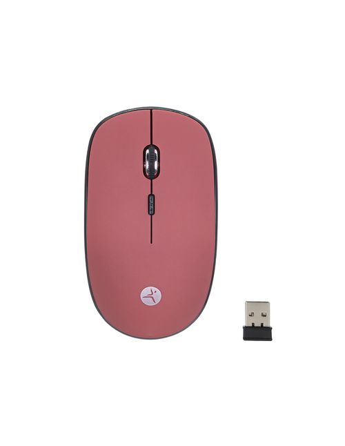 Mouse inalambrico TechZone de 1200 DPIS - alcance hasta 15 metros, 4 botones, texturizado rubber, color rojo, 1 año de garantía.