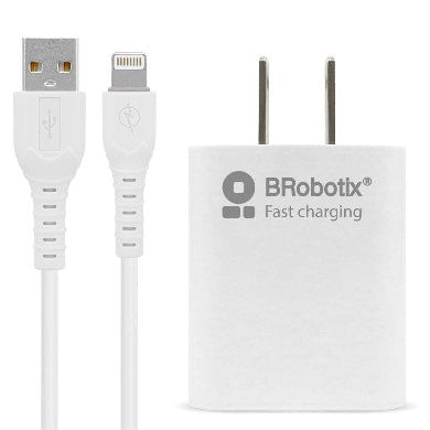 COMBO-CARGA-RAPIDA--CARGADOR-USB-V3.0---CABLE-LIGHTNING.-BLANCO--6001349----Brobotix