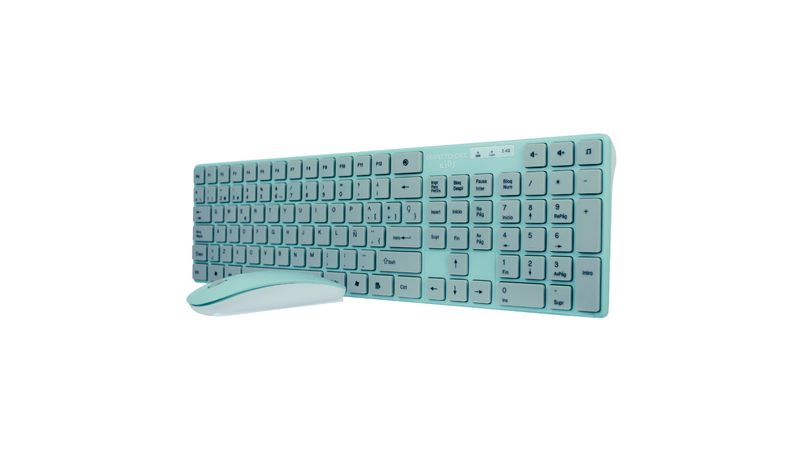 Kit Teclado y Mouse PERFECT CHOICE PC 201243 Turquesa 10 m 800 1000 1600 DPI