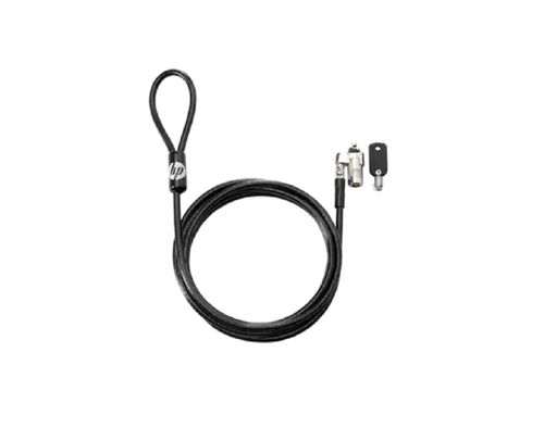 HP Candado con llave para Cable de 10 mm, 1.83 m, Llave redonda, Acero galvanizado, Negro