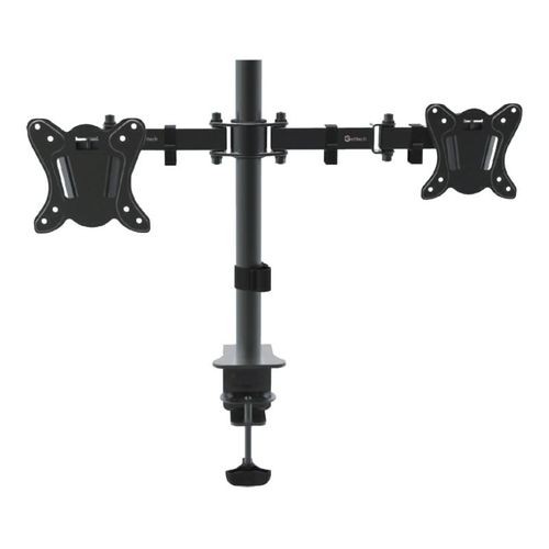 GETTTECH SOPORTE PARA 2 PANTALLAS - DE 10 A 30 pulgadas, 10 KG, NEGRO, VESA 100X100MM INCLINACION +- 45, MOD. TW-1404