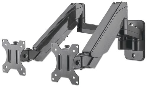 Soporte Universal para Dos Monitores MANHATTAN 461627 - 8 kg, Aluminio, De plástico, Acero, 17