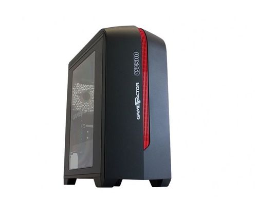 Gabinete GAME FACTOR CSG500 mATX NEG/ROJO - 2xVENT 120MM LED, 1x USB 2.0, 1x USB 3.0