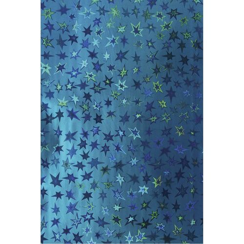 Papel Metálico Holográfico Estrellas de 50 x 70 cm Azul Rey con 10