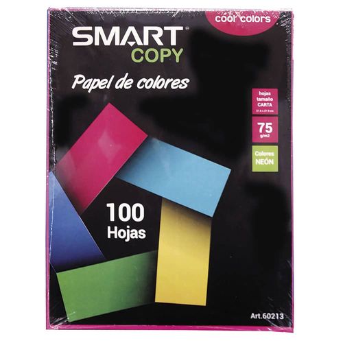 Papel Bond Tamaño Carta Colores Surtidos con 100 Hojas Colores Surtido Smart Copy