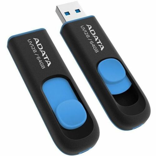 ADATA 64GB DashDrive UV128 unidad flash USB USB tipo A 3.2 Gen 1 (3.1 Gen 1) Negro, Azul