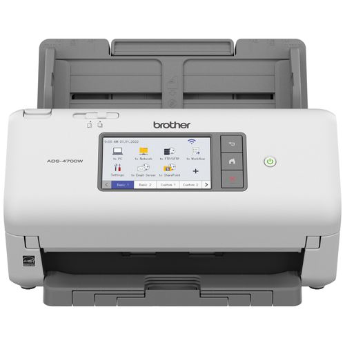 Brother ADS-4700W escáner ADF + Escáner de alimentacion de hojas 600 x 600 DPI A4 Negro, Blanco