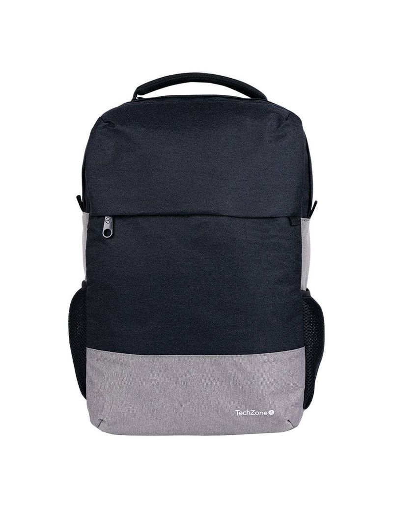 Backpack-Strong-Grey-TechZone-de-15.6-pulgadas---multiples-compartimientos-organizador-frontal-costuras-y-asas-reforzadas-garantia-limitada-de-por-