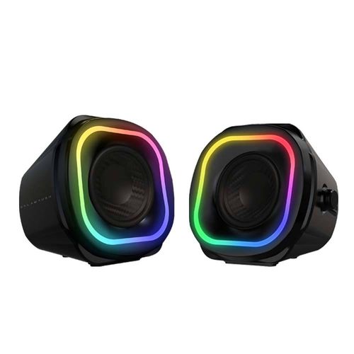 Bocinas 2.0 Gamer Glimm Quad BG555 Balam Rush Conexión Bluetooth/Auxiliar - Controlador Touch, iluminación LED 3 modos, 10w RMS. Sonido estéreo, Alime