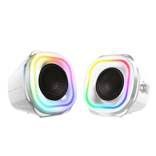 Bocinas 2.0 Gamer Glimm Quad BG555 Balam Rush Conexión Bluetooth/Auxiliar - Controlador Touch, iluminación LED 3 modos, 10w RMS. Sonido estéreo, Alime