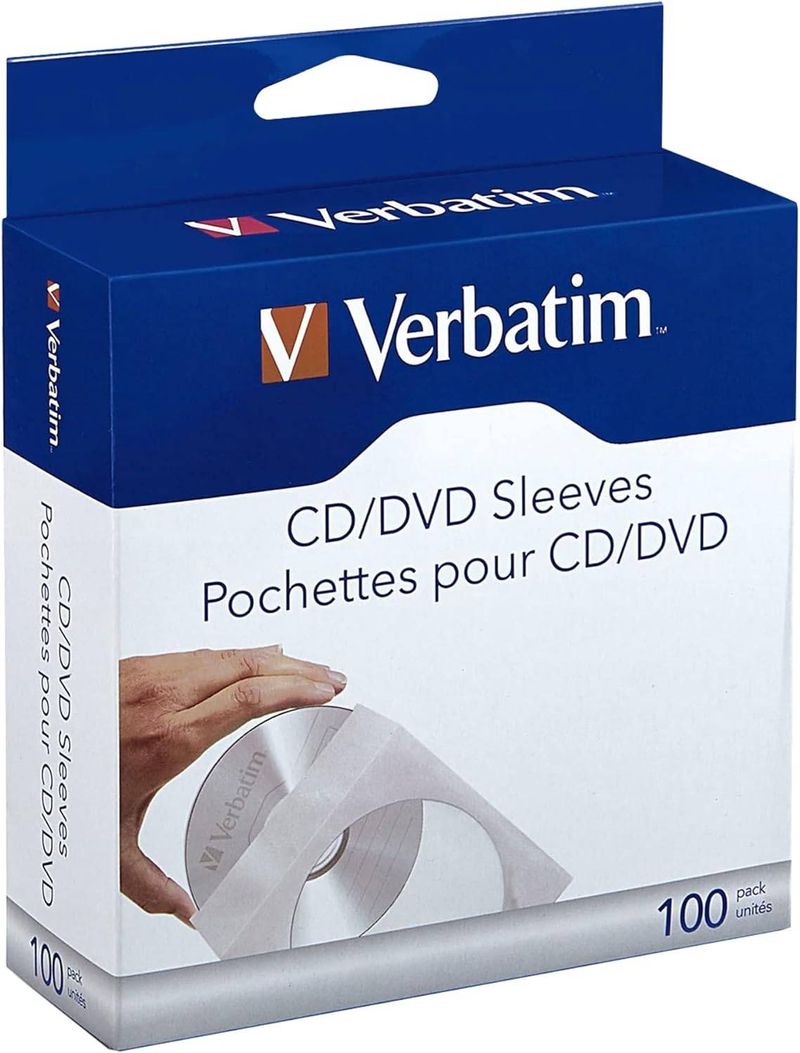 Sobre-de-papel-para--CD-DVD-con-ventana-transparente-VERBATIM-49976-paquete-con-100-piezas---