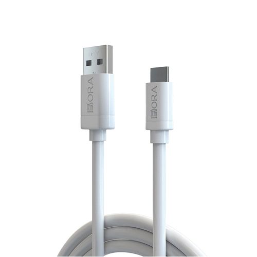 Cable USB a C 2.1A de 2 mts Blanco 1 Hora CAB185