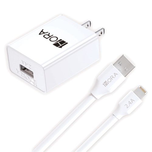Cargador para Pared con Cable Lightning para iPhone Blanco 1 Hora GAR143