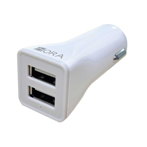 Cargador para Auto con 2 Entradas USB 2.0 A Blanco 1 Hora GAR128