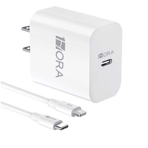 Cargador para Pared con Cable C a Lightning 3A Blanco 1 Hora GAR154