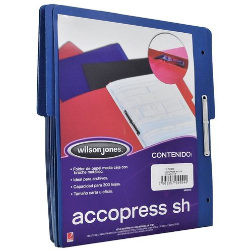 Carpeta con Broche Metálico Tamaño Carta de Cartón Azul Obscuro Acco