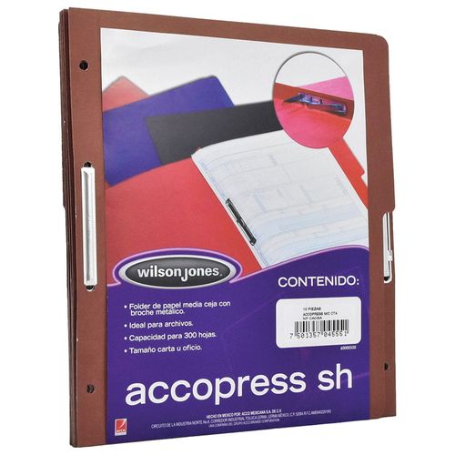 Carpeta con Broche Metálico Tamaño Carta de Cartón Caoba Acco