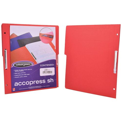 Carpeta con Broche Metálico Tamaño Carta de Cartón Rojo Acco