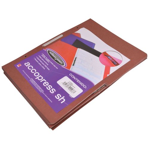 Carpeta con Broche Metálico Tamaño Oficio de Cartón Caoba Acco