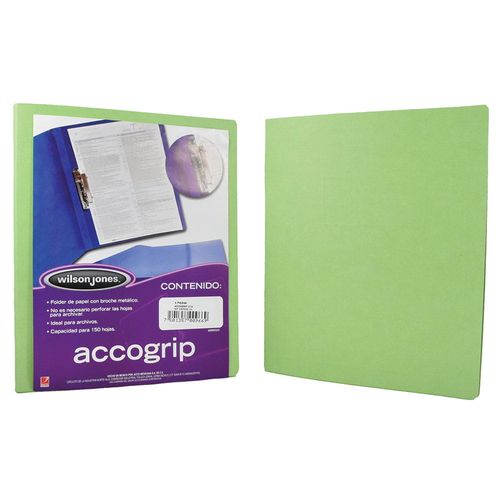 Carpeta con Palanca Metálica Tamaño Carta de Cartón Verde Claro Acco