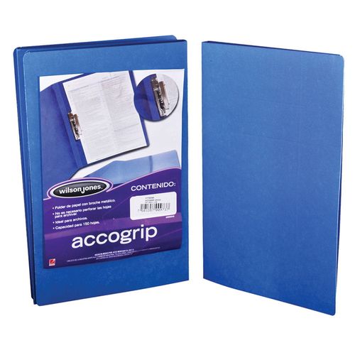 Carpeta con Palanca Metálica Tamaño Oficio de Cartón Azul Obscuro Acco