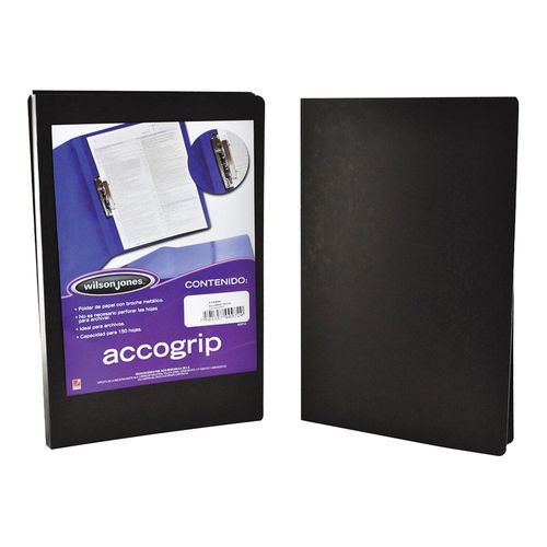 Carpeta con Palanca Metálica Tamaño Oficio de Cartón Negro Acco
